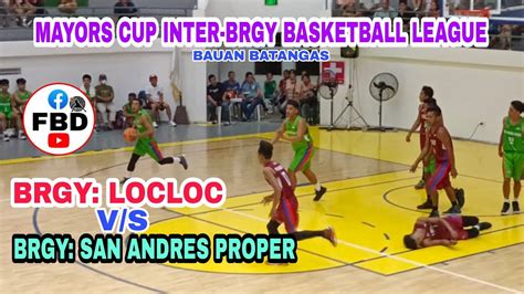 Mayors Cup Inter Brgy Basketball League Brgy Locloc Vs Brgy San