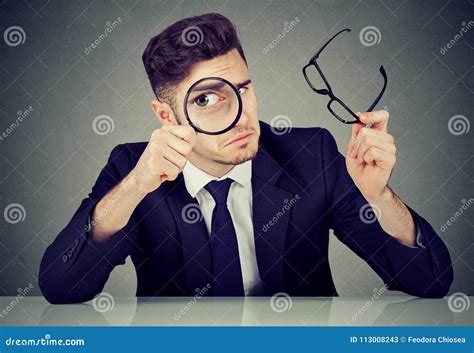 Scrupulous Business Man Exploring Candidate Stock Image Image Of