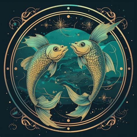 Premium AI Image Pisces Zodiac Sign Vector Image Illustration Design