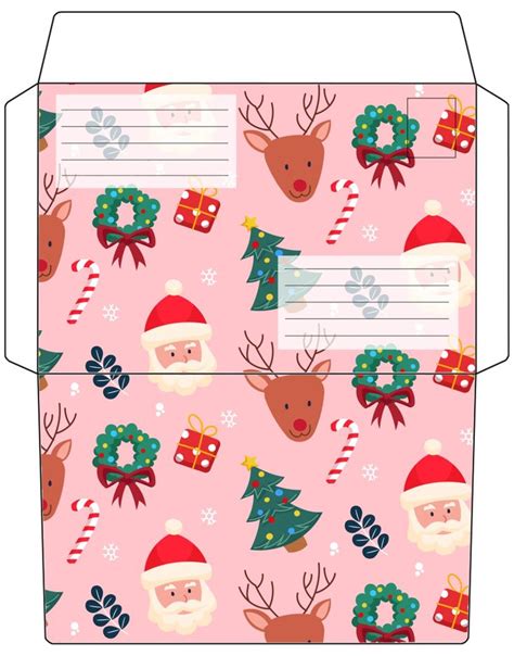 Printable Christmas Envelope | Envelope Template | Envelope template, Christmas crafts ...