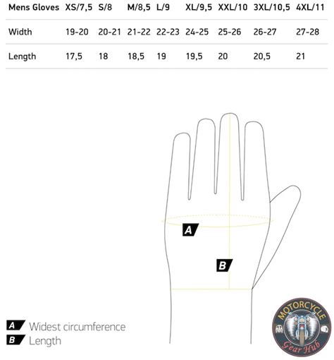 A Photograph Showing The Official Size Chart For The Macna Azra RTX