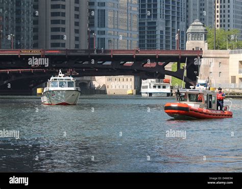 Coast Guard And Chicago Police Marine Unit Patrol During 2012 Nato