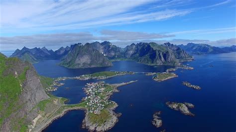 Aerial footage of coastline on Lofoten islands in Norway 1303311 Stock ...