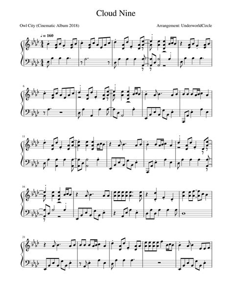 Cloud Nine Sheet Music For Piano Solo