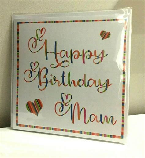 Happy Birthday Mam, Mam Birthday Card, Greeting Card, Hand made ...