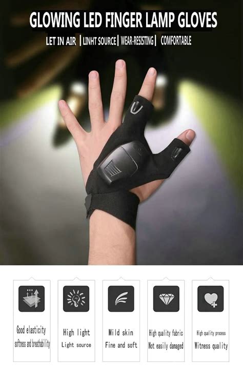 Rechargeable Flashlight Gloves 8 Bit