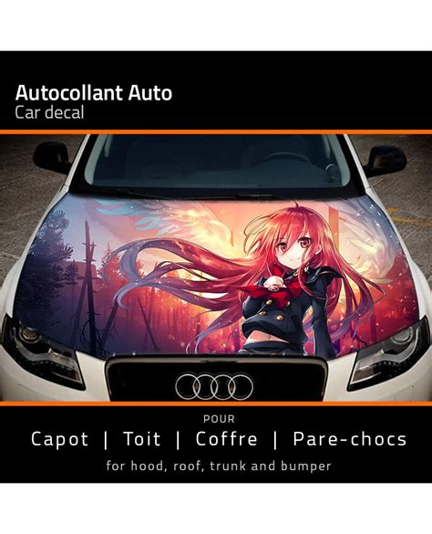 Sticker Autocollant Capot Auto Anime Fille Manga