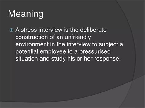 Nail The Stress Interview Ppt
