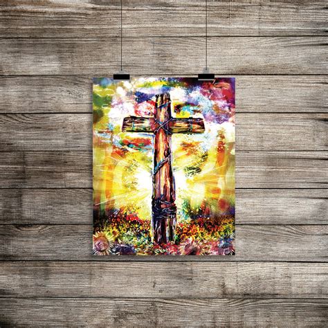 Christian Cross Art Print Cross Art Christian painting | Etsy