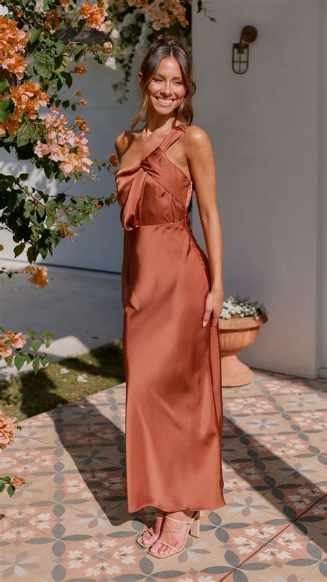 Greta Maxi Dress Copper Buy Womens Dresses Billy J Copper