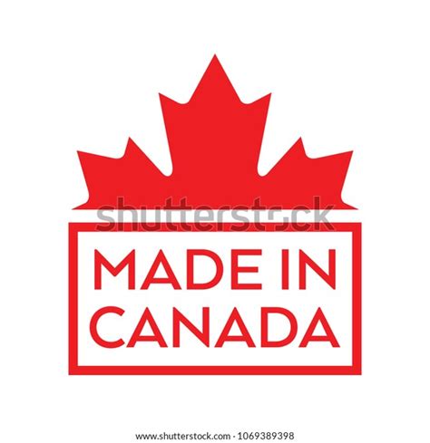 Simple Made Canada Stamp Maple Leaf Stock Vector Royalty Free