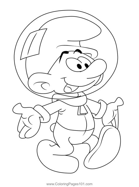 Astro Smurf Coloring Page For Kids Free The Smurfs Printable Coloring