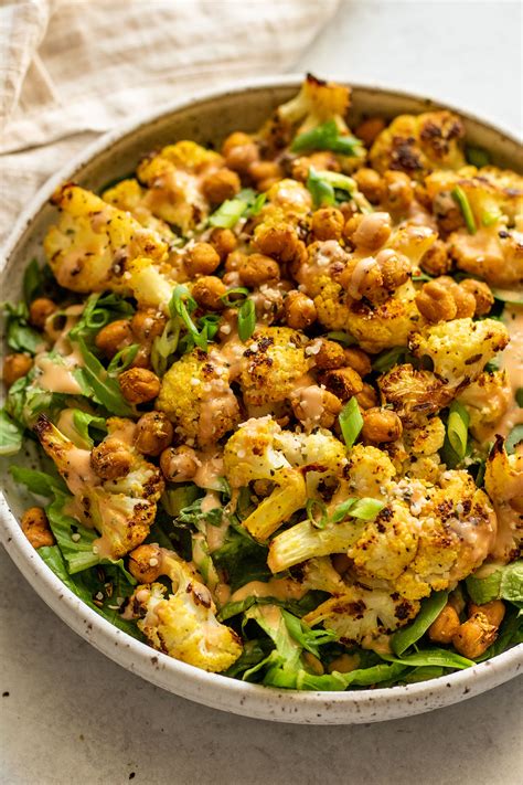 Roasted Cauliflower And Chickpea Salad Plant Based Rd