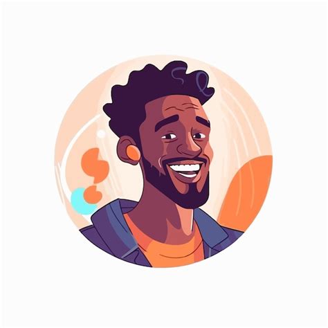 A Retrato E Avatar De Homem Riso E Alegria Sorriso E Calma Diversidade