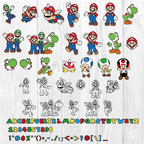 Super Mario Svg Mario Set Luigi Mario Characters Svg