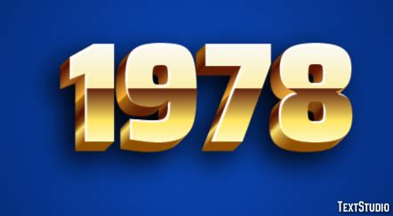 1978 Effet de texte et design de logos Nombre