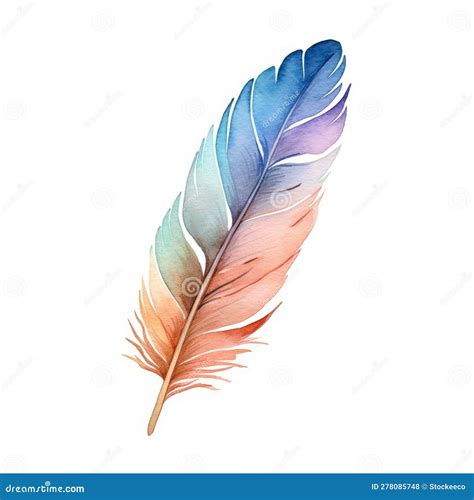 Osprey Feather Watercolour Logo For Lomi Lomi Massage Company Stock