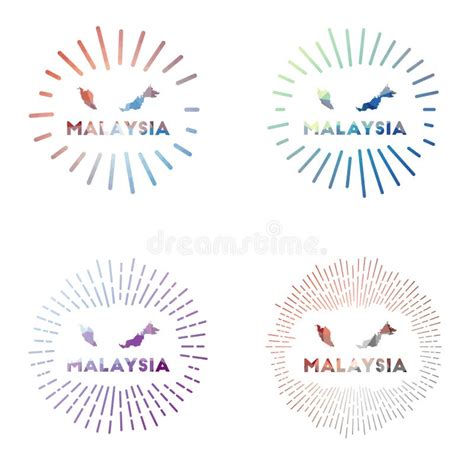 Baixo Vetor Poli Do Mapa De Mal Sia De Formas Geom Tricas Ou De