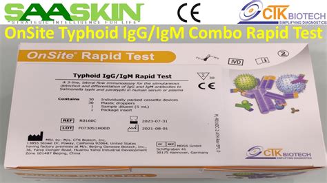 Onsite Typhoid Igg Igm Combo Rapid Test Kit Unboxing Ce Certified