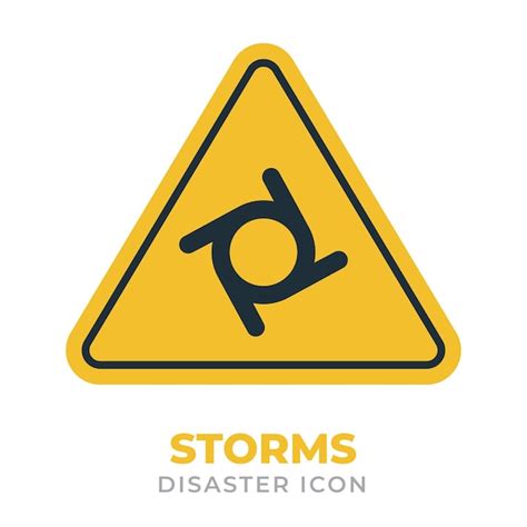 Premium Vector Storms Disaster Flat Icons And Symbol Warning Sign