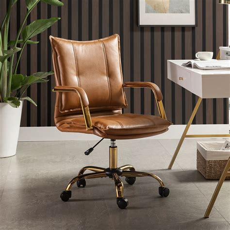 Zarina Mid Century Modern Swivel Office Chair By HULALA HOME