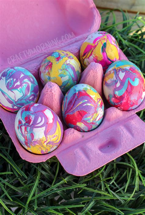 Nail Polish Marbled Easter Eggs Crafty Morning