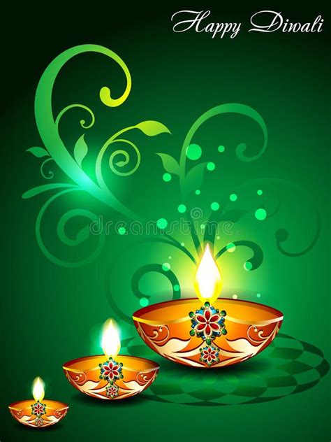 Green Diwali Background with floral. Vector illustration , #spon, #Background, #Diwali, #Gr ...