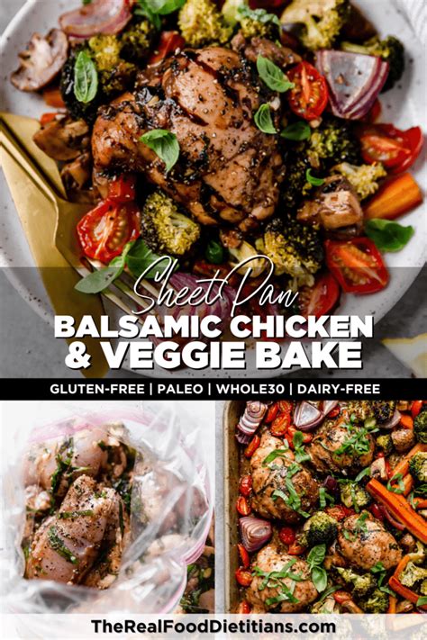 Sheet Pan Balsamic Chicken Veggie Bake Recipe Baked Veggies Baked