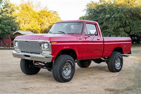 Fire Engine Red 1979 Ford F 150 Custom 4x4 Shows Off 35” Tires 6” Lift