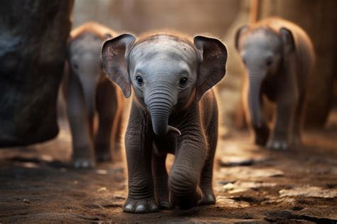 Peque O Lindo Beb Elefante Ai Generativo Foto Premium