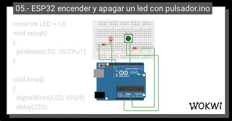 Encender Y Apagar Led Con Pulsador Wokwi Esp Stm Arduino