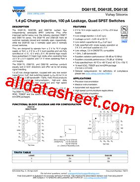 Dg E V Datasheet Pdf Vishay Siliconix