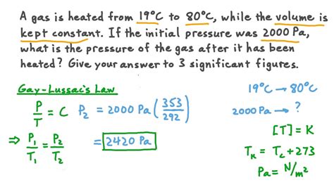 Question Video Using Gay Lussacs Law To Find The Pressure Of A Gas