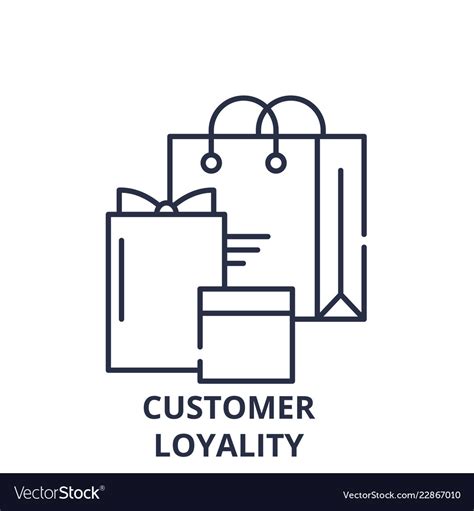 Customer Loyality Line Icon Concept Royalty Free Vector