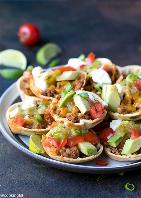 Crunchy Taco Cups With Tortillas Turkey And Pace® Salsa Verde Cooking Lsl