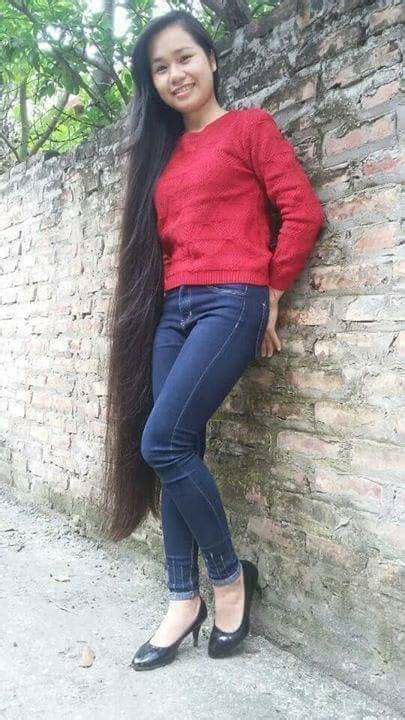 Pin On Myanmar Longhair Long Hair Girl Very Long Hair Beautiful