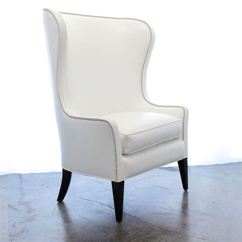 White Leather Wingback Chair - Foter