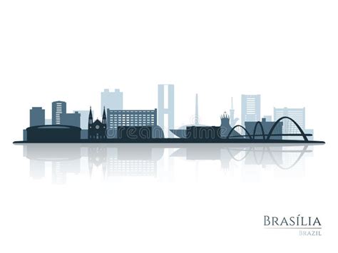 Brasilia Skyline Silhouette with Reflection. Stock Vector ...