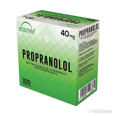 Propranolol Mg Tabletas X Caja Blister Ecomed Farmacias De