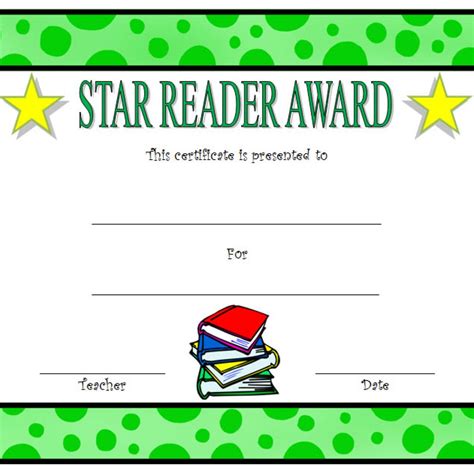 Star Reader Certificate Template 5 Best Ideas