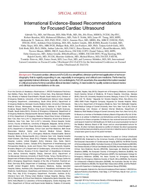 Pdf International Evidence Based Recommendations For Focused Cardiac