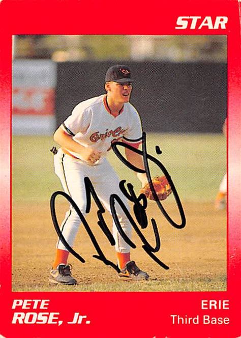 Pete Rose Jr. autographed Baseball Card (Erie Orioles) 1989 Star #175 ...