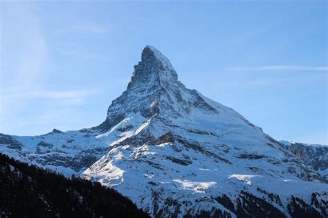 stock photo  snow covered mountain peak