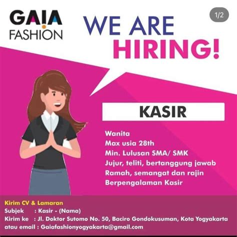 Lowongan Kerja Kasir Di Gaia Fashion Lokerjogja Id