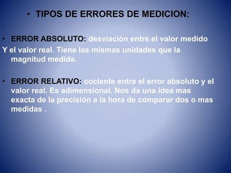 Errores En Las Mediciones PPT