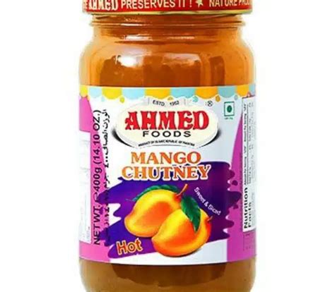 Ahmed Mango Chutney Hot 400G Green Oranges Supermarket
