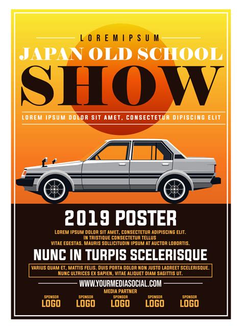 Vintage car show poster template :: Behance