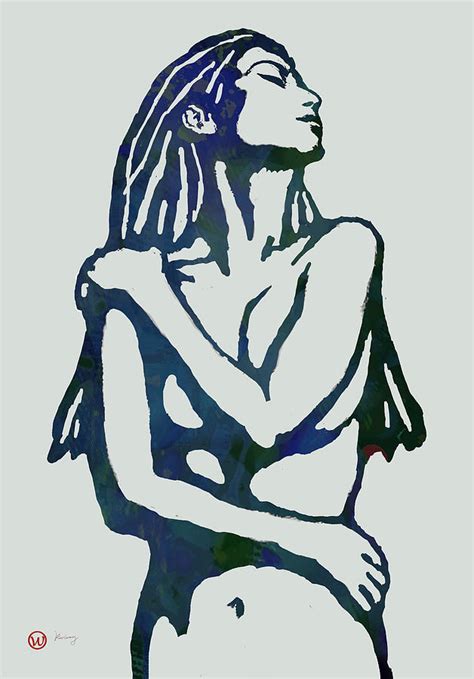 Pop Art Etching Nude Poster Drawing By Kim Wang