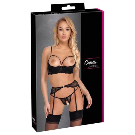 Cottelli Elegante Erotische Lingerie Set Zwart Sextoyland