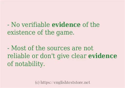 In Sentence Examples Of Evidence Englishteststore Blog